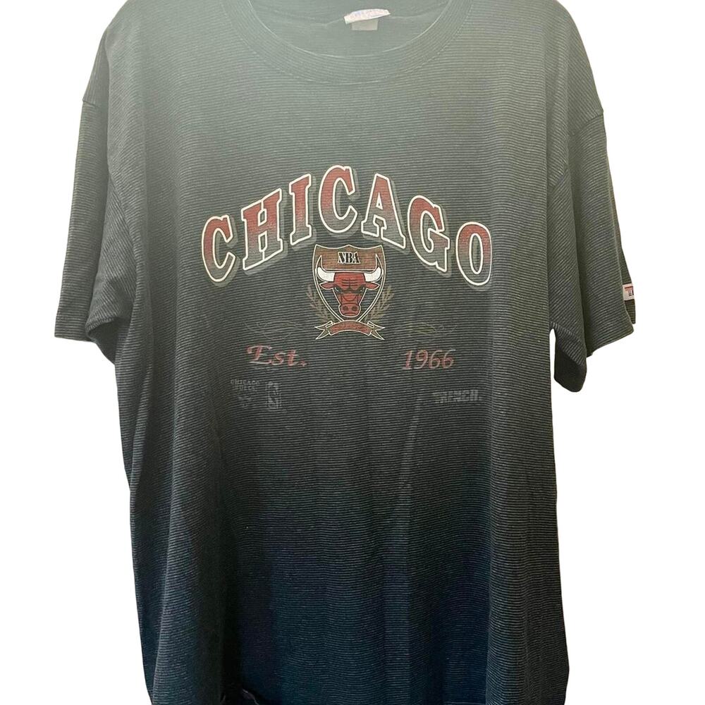 Vintage 90s Chicago Bulls 1992 Striped Single Stitch Shirt Adult XL